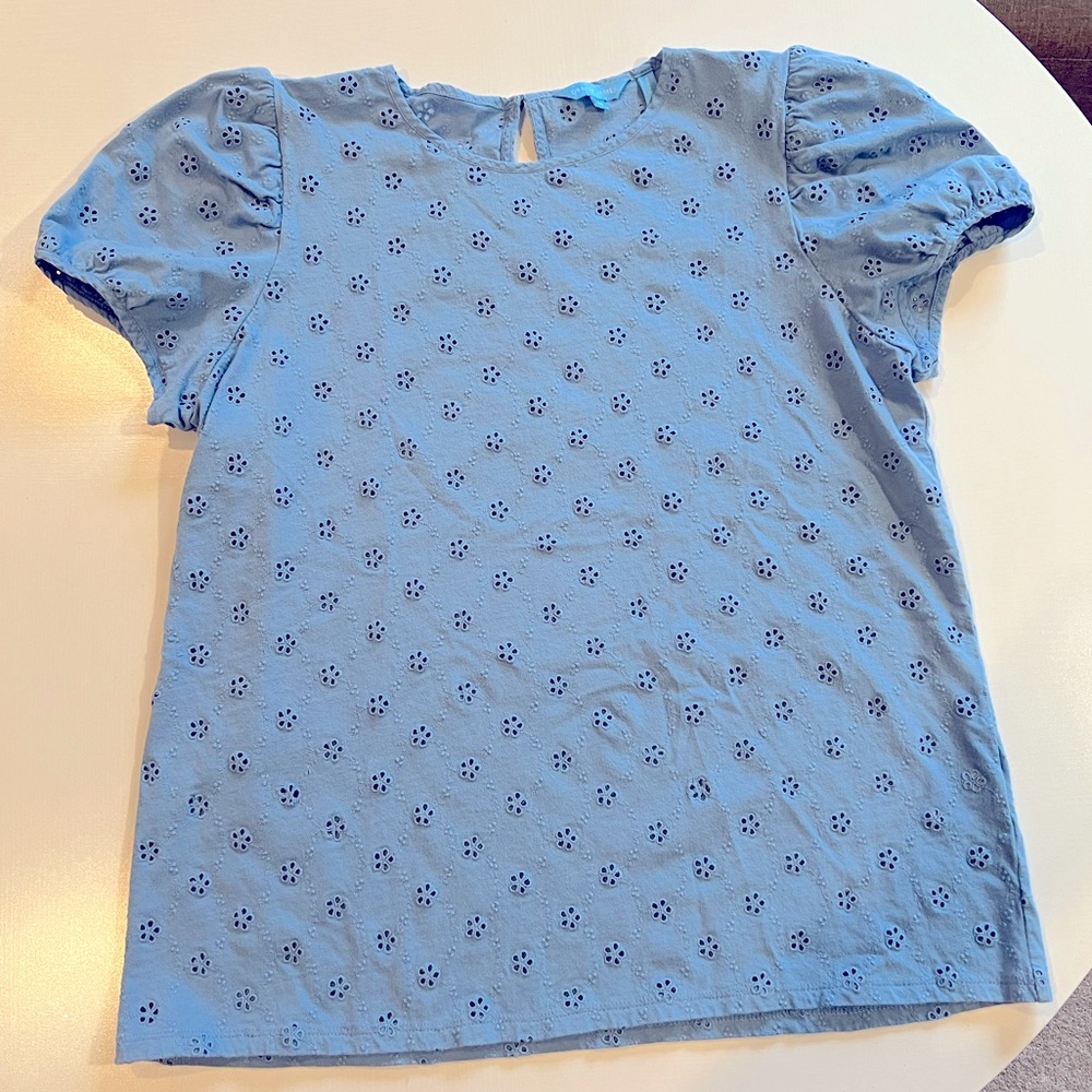 Draper James Puff Sleeve Eyelet Top